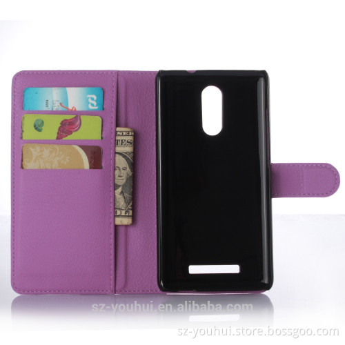 Factory price leather flip cover case for xiaomi redmi note 3